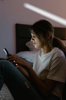 A Woman Using Her Cellphone