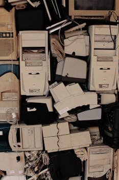 Junk Old Computers in Stacks