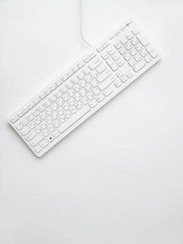 Top View Photo of White Keyboard