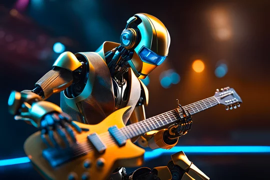 Robo tocando guitarra