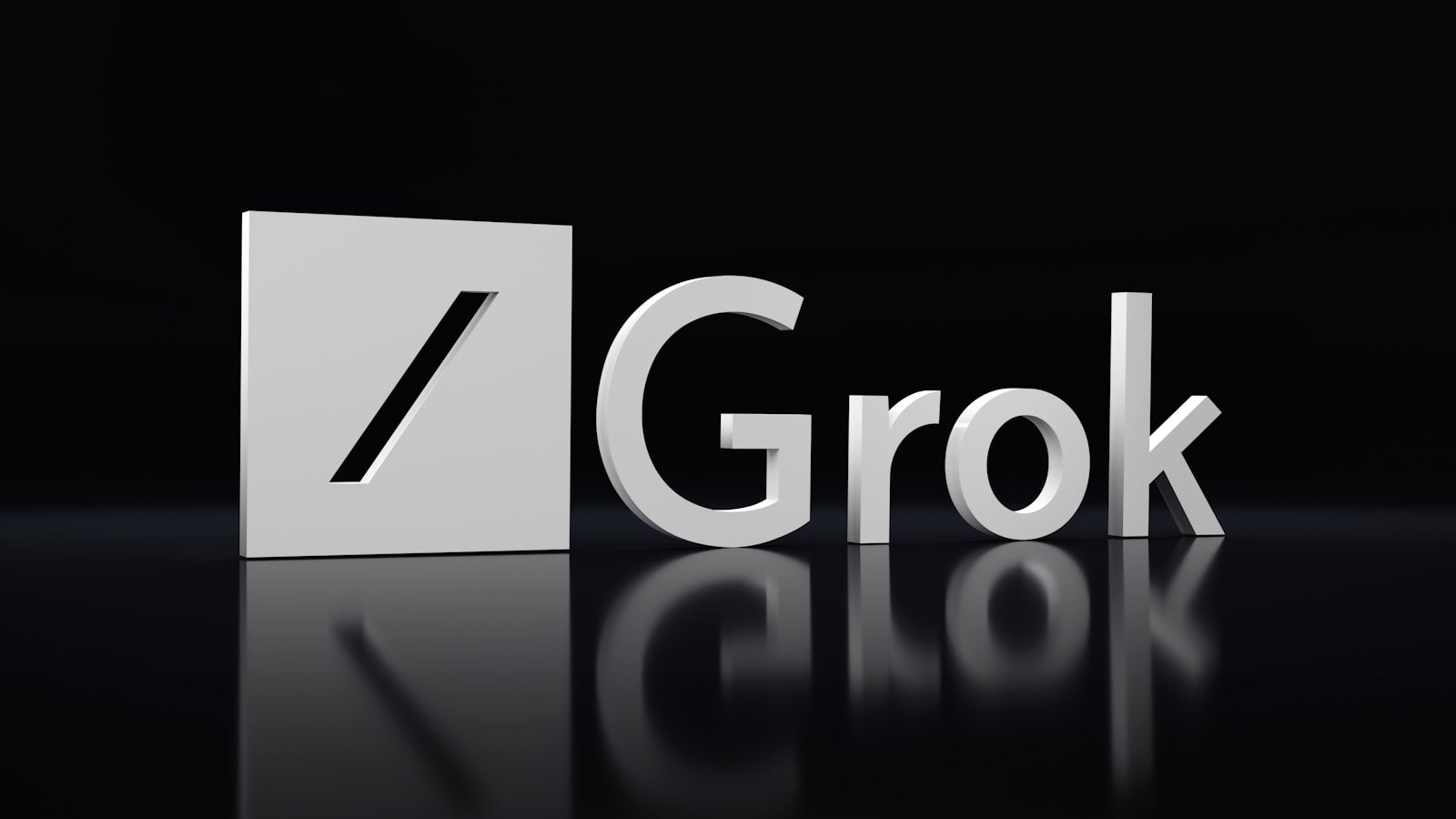 a black and white photo of the word grok